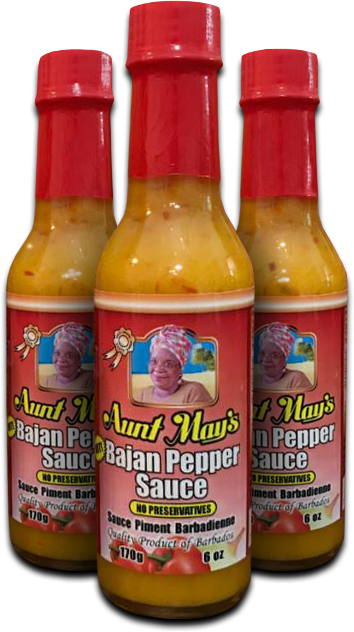 Three Bottles of Aunt May's Red Pepper Sauce